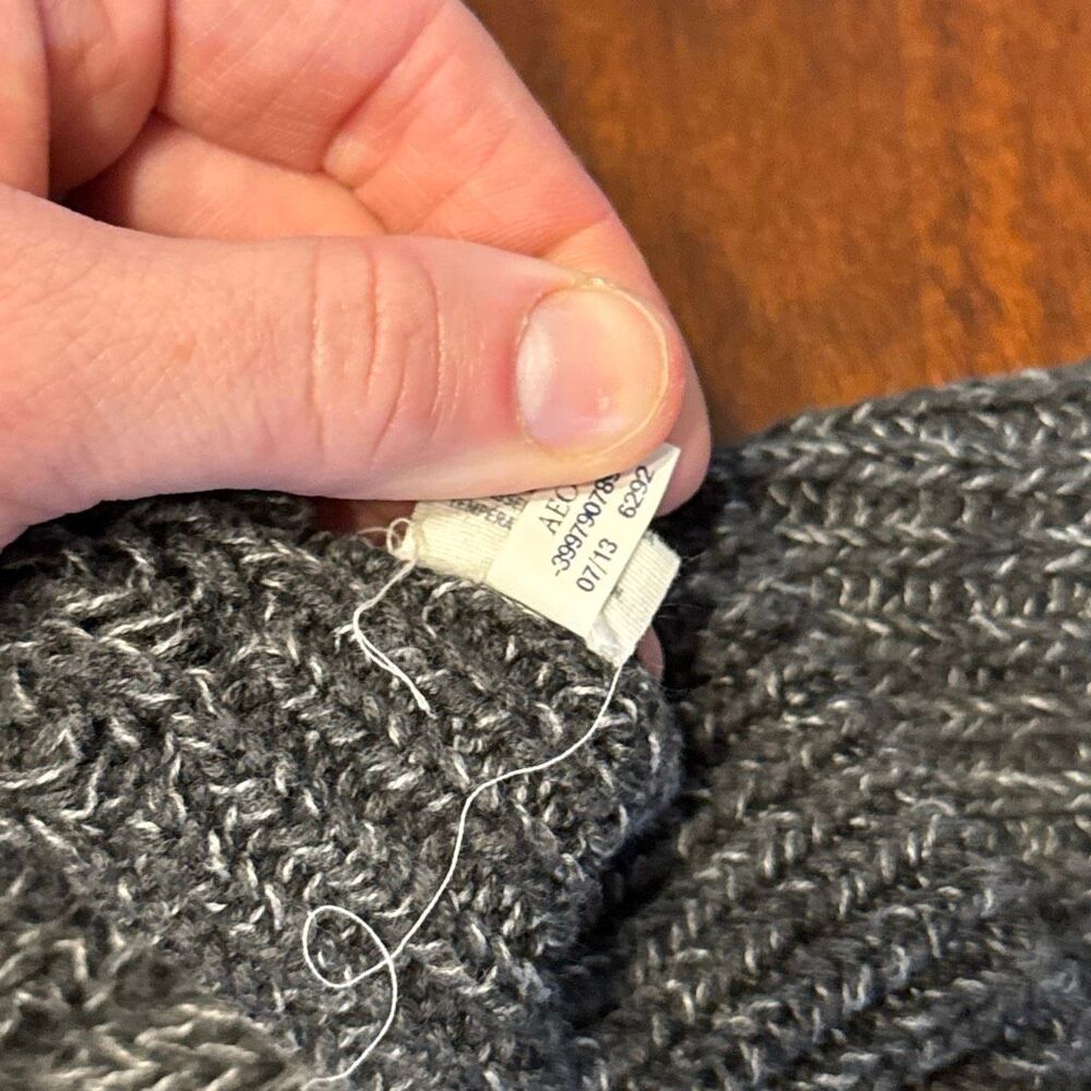 American Eagle Outfitters Charcoal Gray Knit Button-Up Cardigan - Picture 8 of 8